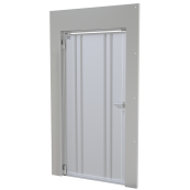 Aluminum construction protection door | installation dimension width: 942 - 1186 mm, | passage: 810 x 1920 mm